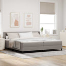 vidaXL Boxrugós ágy fejtámlával Tópszínű 200 x 200 cm szövet