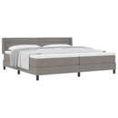 vidaXL Boxrugós ágy fejtámlával Tópszínű 200 x 200 cm szövet