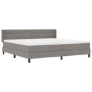 vidaXL Boxrugós ágy fejtámlával Tópszínű 200 x 200 cm szövet