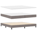 vidaXL Boxrugós ágy fejtámlával Tópszínű 200 x 200 cm szövet