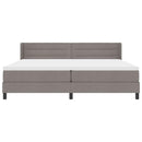 vidaXL Boxrugós ágy fejtámlával Tópszínű 200 x 200 cm szövet