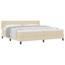 vidaXL Boxrugós ágy fejtámlával Krém 200 x 200 cm szövet