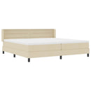 vidaXL Boxrugós ágy fejtámlával Krém 200 x 200 cm szövet