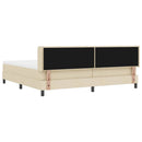 vidaXL Boxrugós ágy fejtámlával Krém 200 x 200 cm szövet