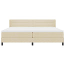 vidaXL Boxrugós ágy fejtámlával Krém 200 x 200 cm szövet