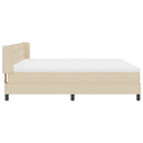 vidaXL Boxrugós ágy fejtámlával Krém 200 x 200 cm szövet
