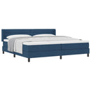 vidaXL Boxrugós ágy fejtámlával Kék 200 x 200 cm szövet