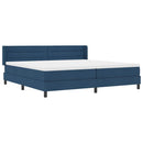 vidaXL Boxrugós ágy fejtámlával Kék 200 x 200 cm szövet