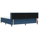 vidaXL Boxrugós ágy fejtámlával Kék 200 x 200 cm szövet