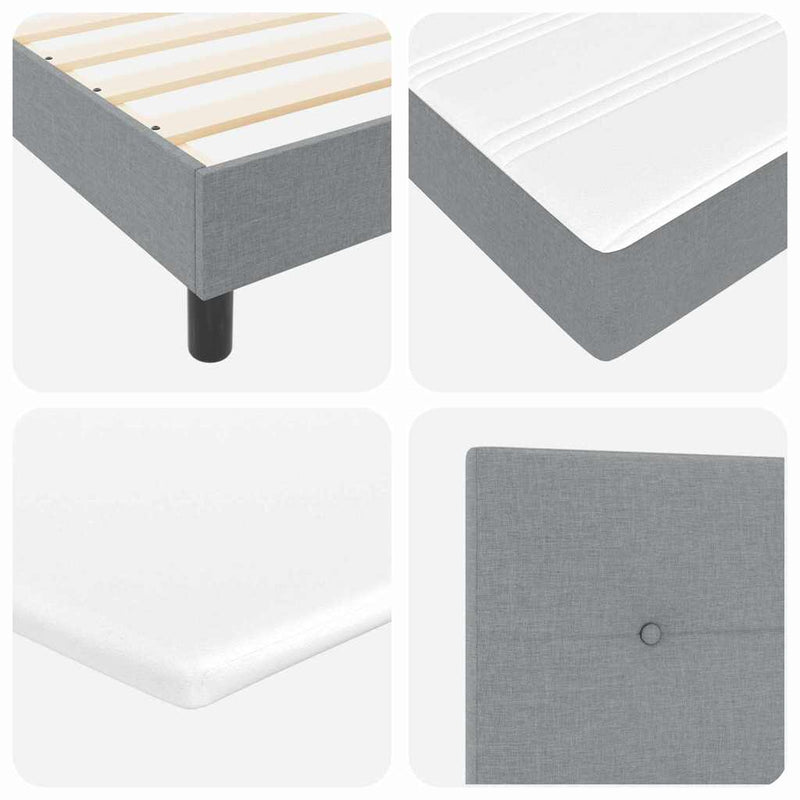 vidaXL Boxspring ágy matraccal matracmal Világosszürke 80 x 200 cm