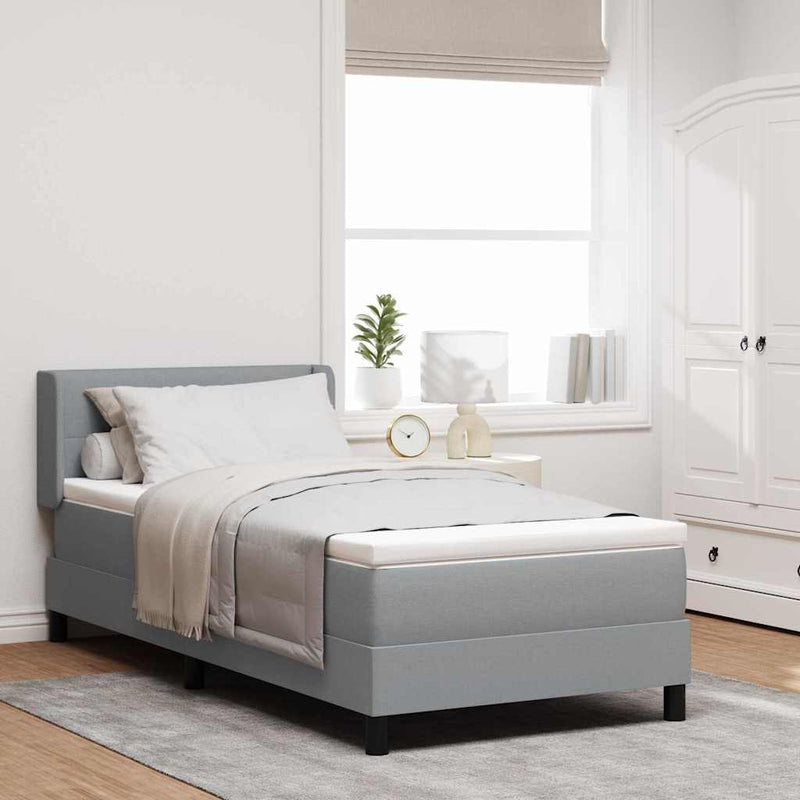 vidaXL Boxspring ágy matraccal matracmal Világosszürke 80 x 200 cm