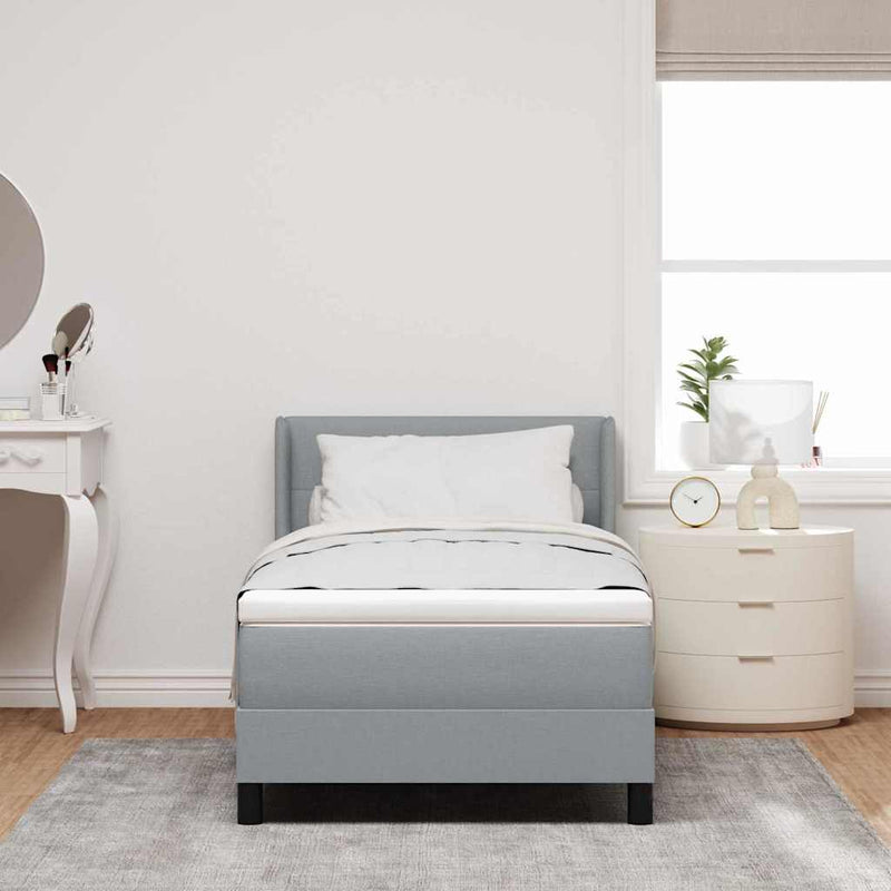 vidaXL Boxspring ágy matraccal matracmal Világosszürke 80 x 200 cm