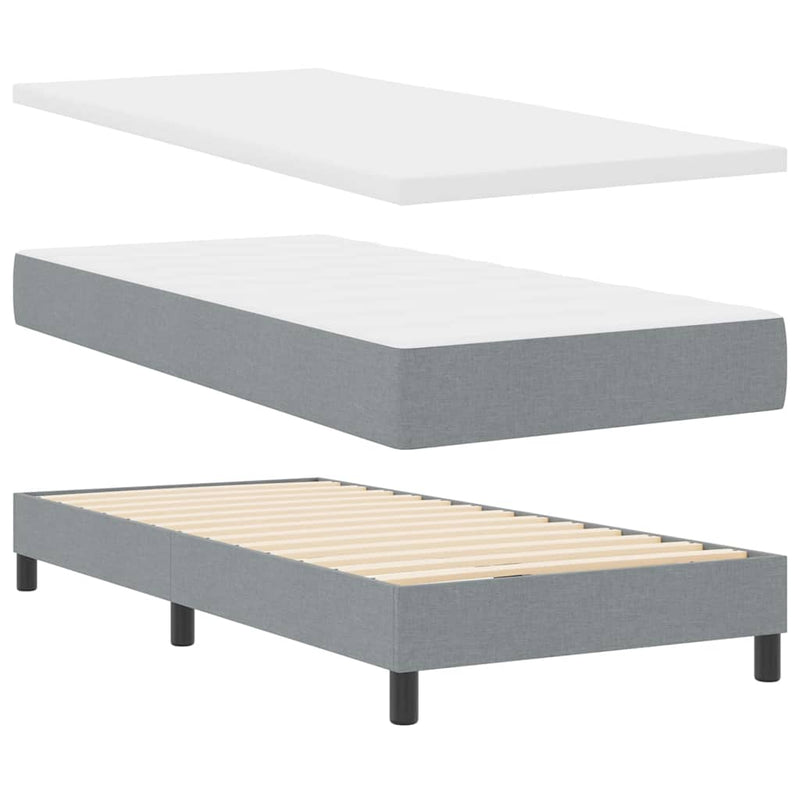 vidaXL Boxspring ágy matraccal matracmal Világosszürke 80 x 200 cm