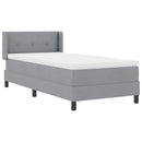 vidaXL Boxrugós ágy fejtámlával Világosszürke 200 x 200 cm szövet