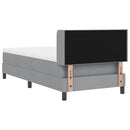 vidaXL Boxrugós ágy fejtámlával Világosszürke 200 x 200 cm szövet