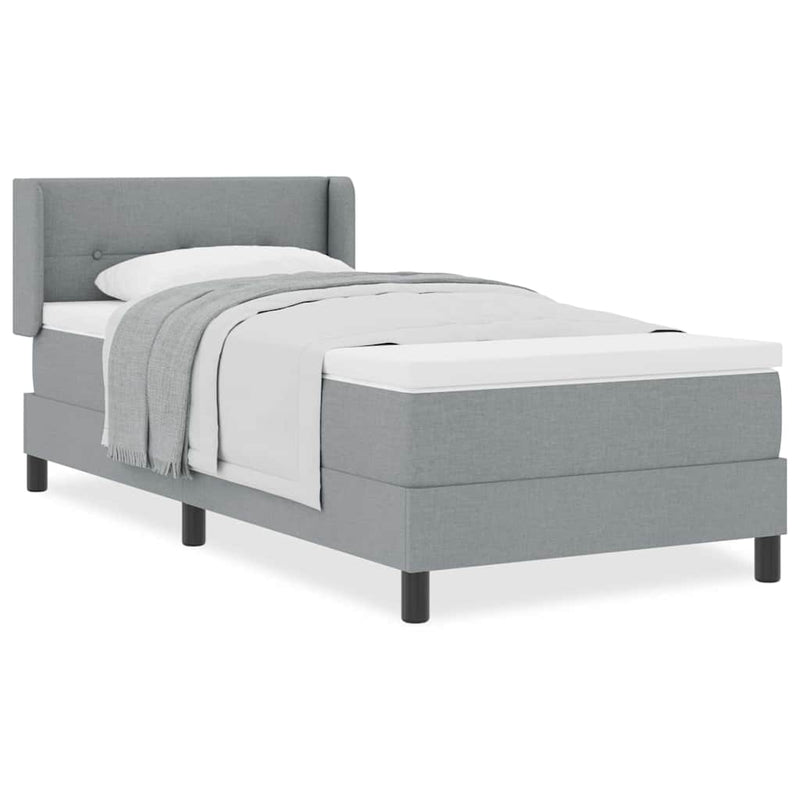vidaXL Boxspring ágy matraccal matracmal Világosszürke 80 x 200 cm