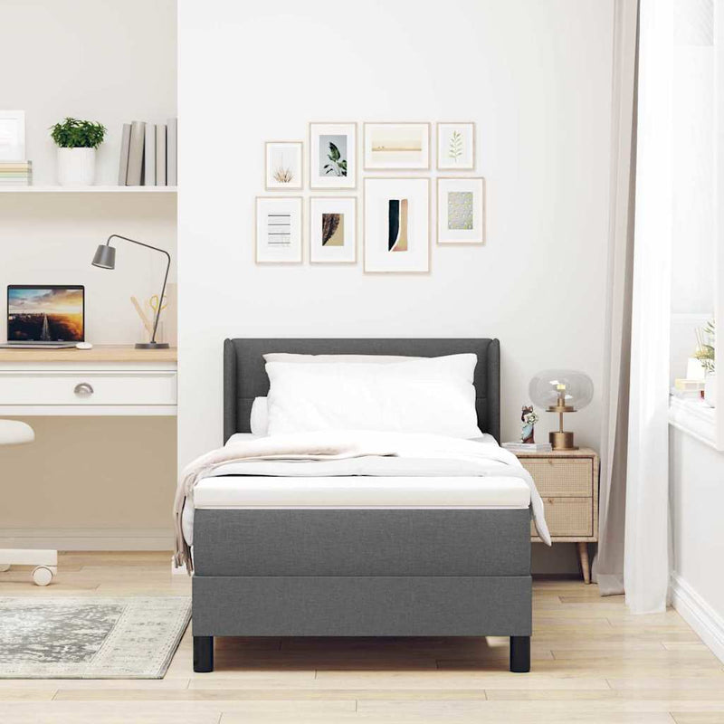 vidaXL Boxspring ágy matraccal matracmal Sötétszürke 90 x 190 cm