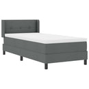 vidaXL Boxrugós ágy fejtámlával Sötétszürke 190 x 90 cm szövet