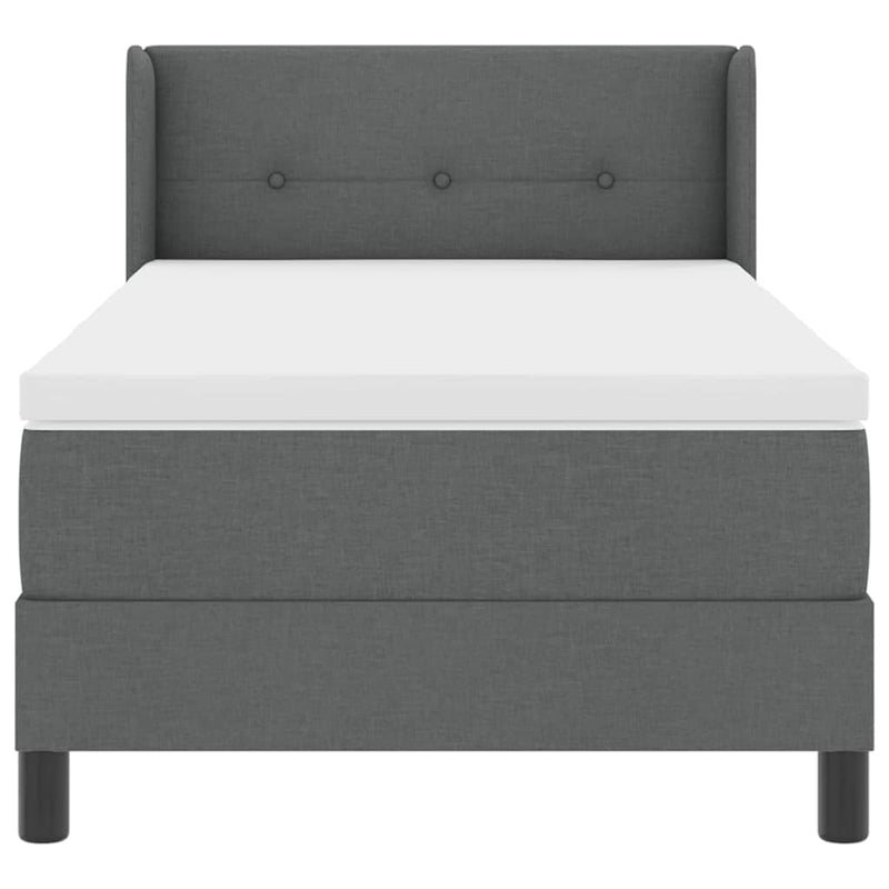 vidaXL Boxspring ágy matraccal matracmal Sötétszürke 90 x 190 cm