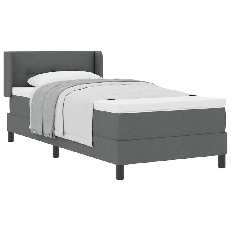 vidaXL Boxspring ágy matraccal matracmal Sötétszürke 90 x 190 cm