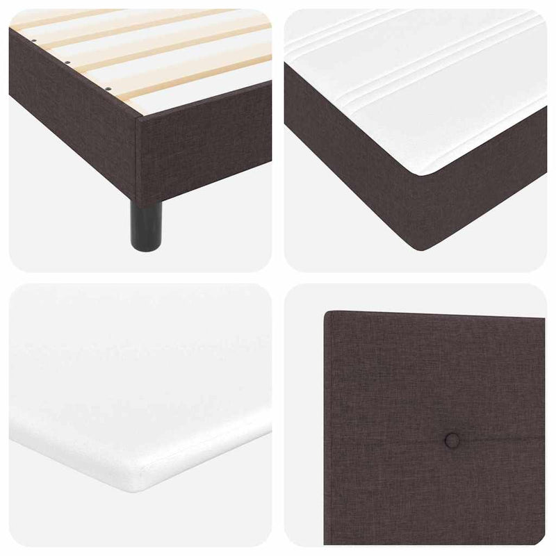 vidaXL Boxspring ágy matraccal matracmal Sötét Barna 90 x 200 cm