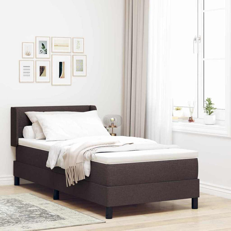 vidaXL Boxspring ágy matraccal matracmal Sötét Barna 90 x 200 cm