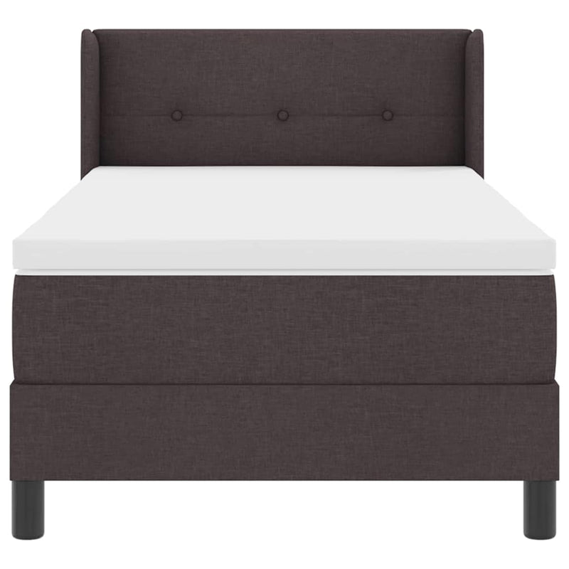 vidaXL Boxspring ágy matraccal matracmal Sötét Barna 90 x 200 cm
