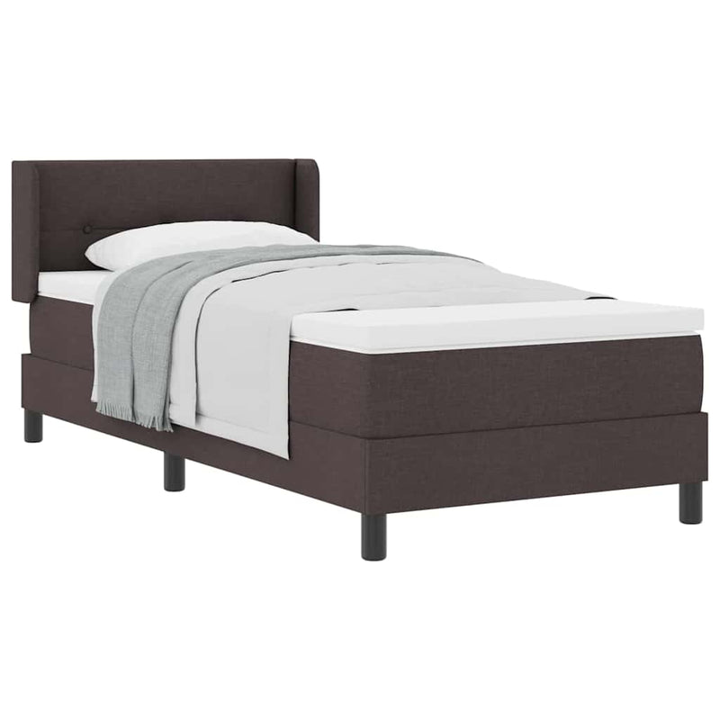 vidaXL Boxspring ágy matraccal matracmal Sötét Barna 90 x 200 cm