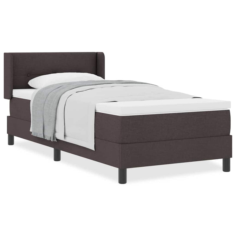 vidaXL Boxspring ágy matraccal matracmal Sötét Barna 90 x 200 cm