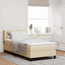 vidaXL Boxrugós ágy párnával fejtámlával Krém 200 x 90 cm szövet