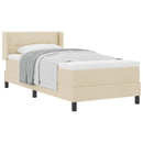 vidaXL Boxrugós ágy párnával fejtámlával Krém 200 x 90 cm szövet