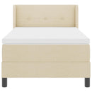 vidaXL Boxrugós ágy párnával fejtámlával Krém 200 x 90 cm szövet