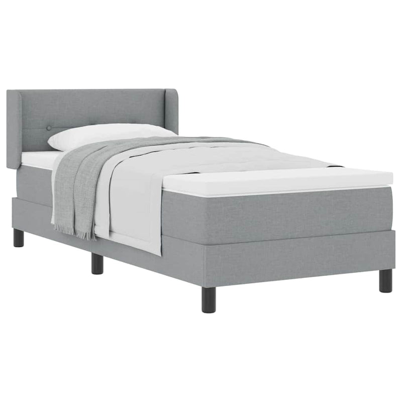 vidaXL Boxspring ágy matraccal matracmal Világosszürke 100 x 200 cm