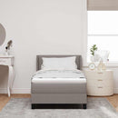 vidaXL Boxrugós ágy fejtámlával Tópszínű 200 x 100 cm szövet