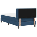 vidaXL Boxrugós ágy fejtámlával Kék 200 x 100 cm szövet