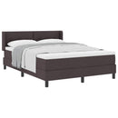 vidaXL Boxrugós ágy fejtámlával Sötét Barna 190 x 140 cm szövet