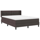 vidaXL Boxrugós ágy fejtámlával Sötét Barna 190 x 140 cm szövet