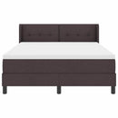vidaXL Boxrugós ágy fejtámlával Sötét Barna 190 x 140 cm szövet