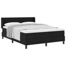 vidaXL Boxrugós ágy fejtámlával Fekete 200 x 140 cm szövet