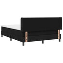 vidaXL Boxrugós ágy fejtámlával Fekete 200 x 140 cm szövet