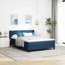 vidaXL Boxrugós ágy fejtámlával Kék 200 x 140 cm szövet