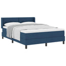 vidaXL Boxrugós ágy fejtámlával Kék 200 x 140 cm szövet
