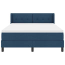 vidaXL Boxrugós ágy fejtámlával Kék 200 x 140 cm szövet