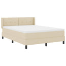 vidaXL Boxrugós ágy fejtámlával Krém 200 x 160 cm szövet