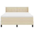 vidaXL Boxrugós ágy fejtámlával Krém 200 x 160 cm szövet