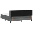 vidaXL Boxrugós ágy fejtámlával Sötétszürke 200 x 180 cm szövet