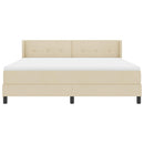 vidaXL Boxrugós ágy fejtámlával Krém 200 x 180 cm szövet