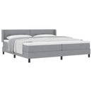 vidaXL Boxrugós ágy fejtámlával Világosszürke 200 x 200 cm szövet
