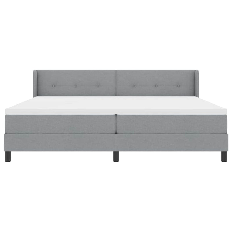 vidaXL Boxspring ágy matraccal matracmal Világosszürke 200 x 200 cm