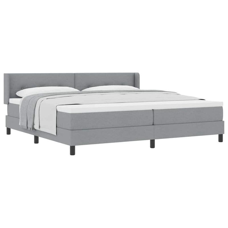 vidaXL Boxspring ágy matraccal matracmal Világosszürke 200 x 200 cm